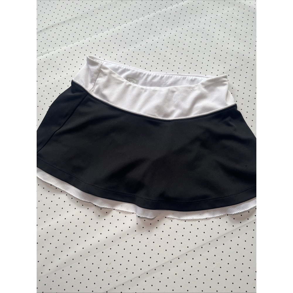 Callaway Opti-Dri Black White Golf Skort Athletic Tennis Skirt Women's Medium - Picture 2 of 12